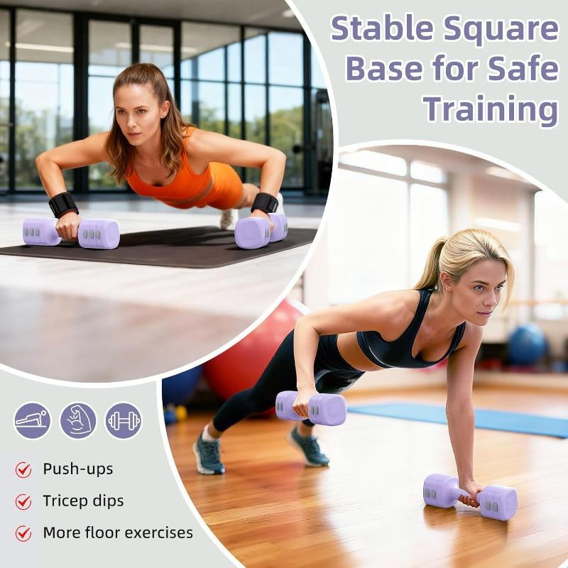 Adjustable Dumbbell Set of 2 4 in 1 Free Weights Dumbbells Set for Women Hand Weights with TPU Soft Rubber Handle for Gym Exercise 2Lb 3Lb 4Lb 5Lb Vibrant Colors Secure Grip