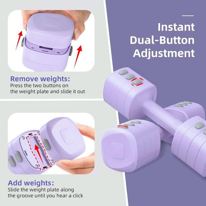 Adjustable Dumbbell Set of 2 4 in 1 Free Weights Dumbbells Set for Women Hand Weights with TPU Soft Rubber Handle for Gym Exercise 2Lb 3Lb 4Lb 5Lb Vibrant Colors Secure Grip