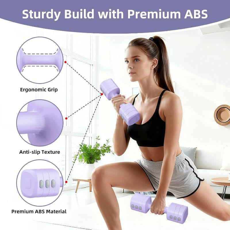 Adjustable Dumbbell Set of 2 4 in 1 Free Weights Dumbbells Set for Women Hand Weights with TPU Soft Rubber Handle for Gym Exercise 2Lb 3Lb 4Lb 5Lb Vibrant Colors Secure Grip