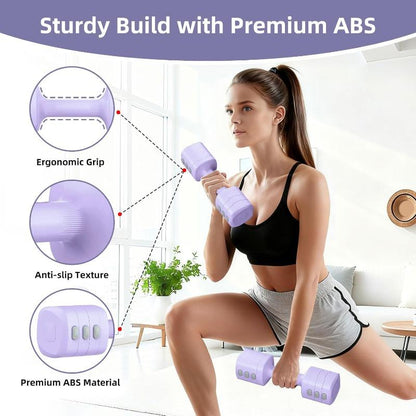 Adjustable Dumbbell Set of 2 4 in 1 Free Weights Dumbbells Set for Women Hand Weights with TPU Soft Rubber Handle for Gym Exercise 2Lb 3Lb 4Lb 5Lb Vibrant Colors Secure Grip