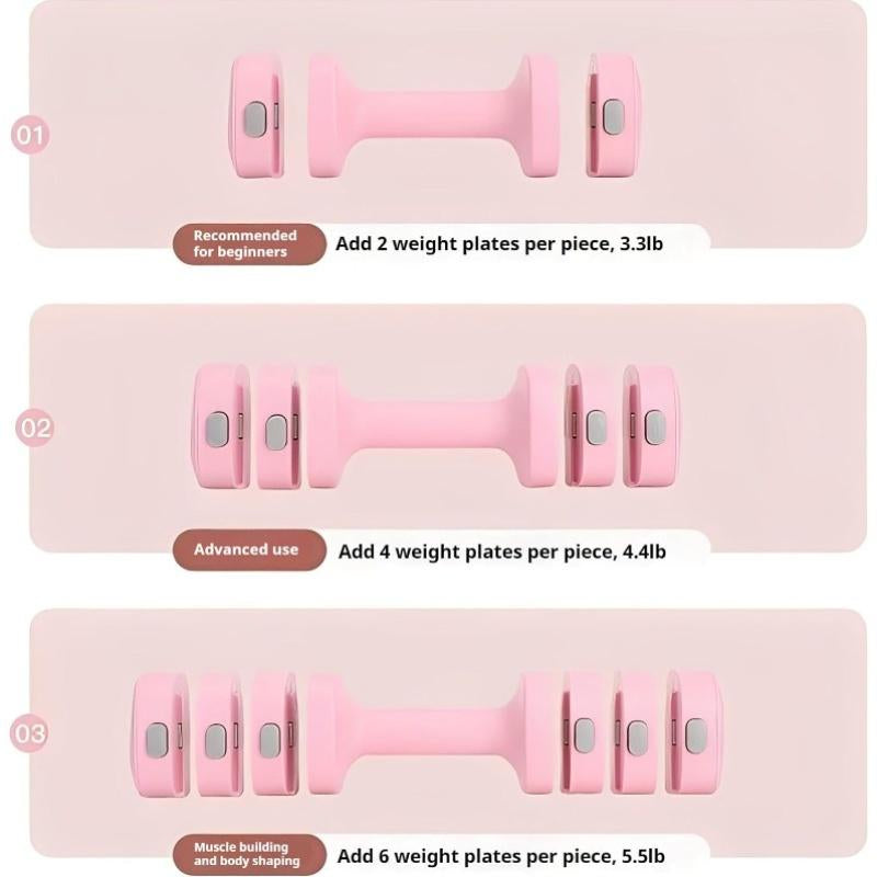 Adjustable Dumbbell Set of 2 4 in 1 Free Weights Dumbbells Set for Women Hand Weights with TPU Soft Rubber Handle for Gym Exercise 2Lb 3Lb 4Lb 5Lb Vibrant Colors Secure Grip